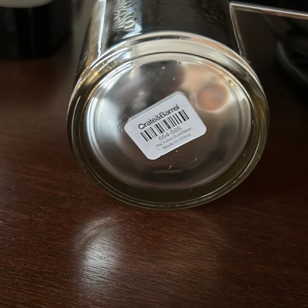 NWT Crate&Barrel silver gold votive candle holder